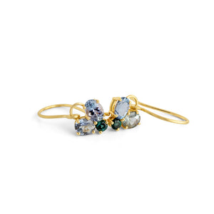 Tourmaline Sapphire and Tanzanite Dangle earrings