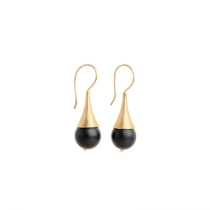 Ebony and Gold Drop Earrings