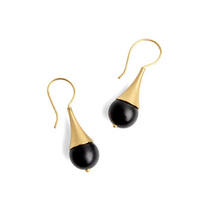 Ebony and Gold Drop Earrings