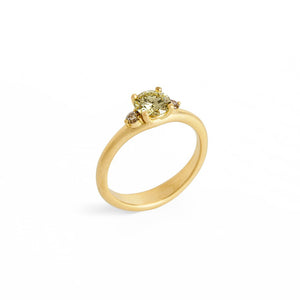 Flower Bud Solitaire Ring