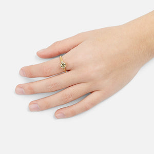 Flower Bud Solitaire Ring