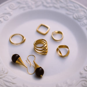 Ebony and Gold Drop Earrings