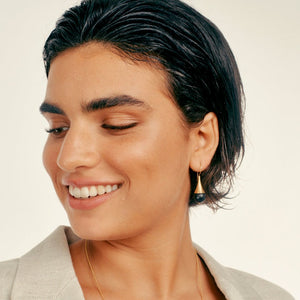 Ebony and Gold Drop Earrings
